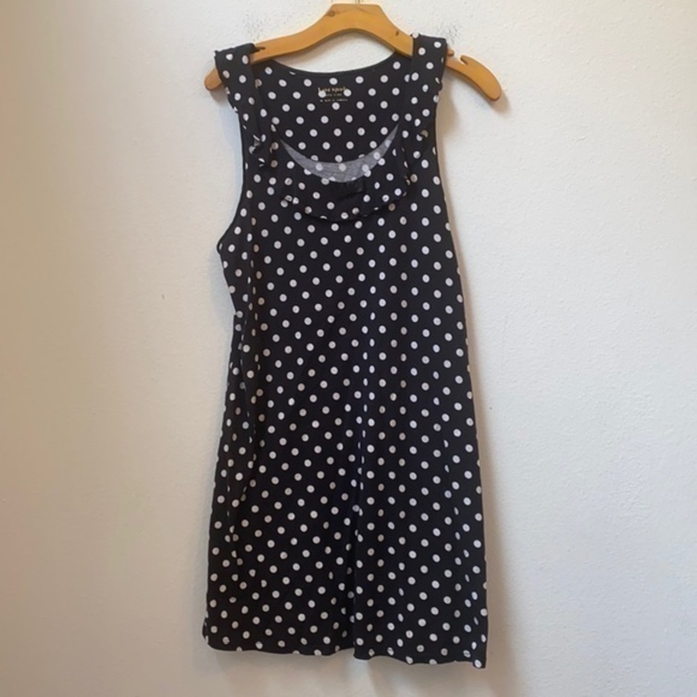 KATE SPADE BLACK POLKA DOT SLEEVELESS DRESS SIZE M